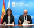 La Conselleira de Medio Ambiente de la Xunta de Galicia, Ángeles Vázquez Mejuto junto a José Luis Nogueira, Secretario de la Fundación Reina Sofía ...